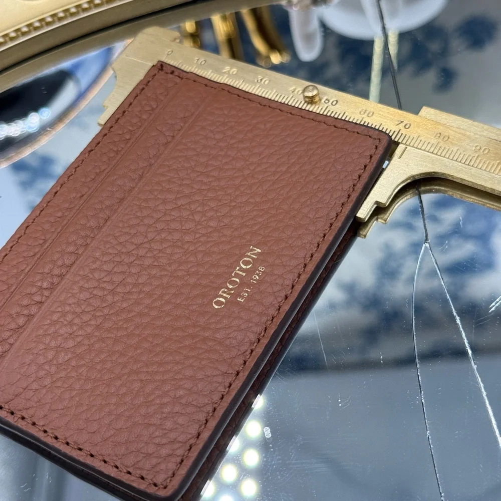🆕 OROTON 🧿 NWOT Margot Card Sleeve, Whiskey Leather Cardholder